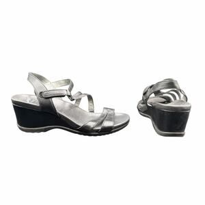 Dansko Leather Wedge Sandals EU 37 US 6.5–7 Black Comfort Shoes
